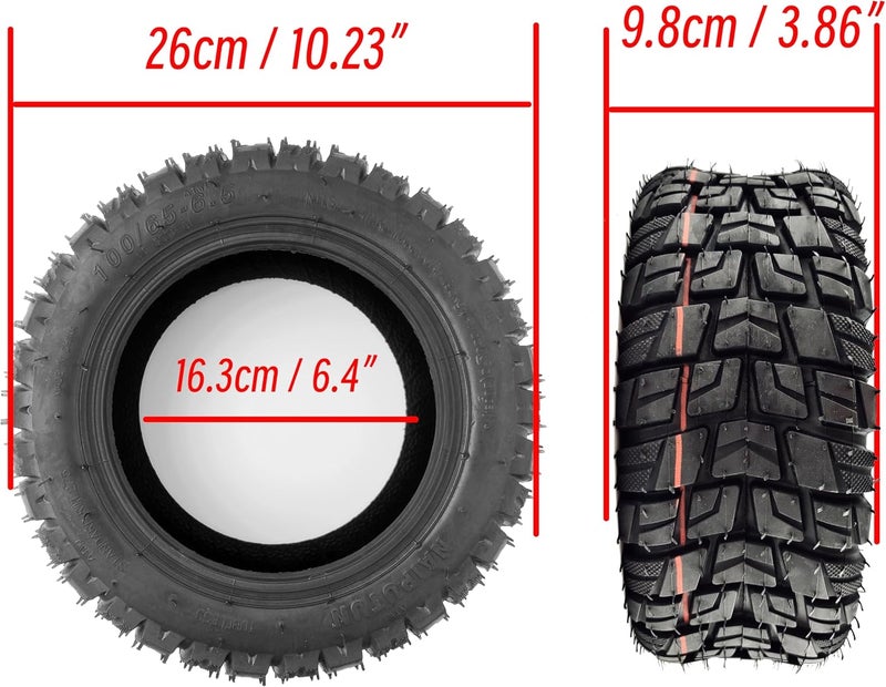ZAITUO 100/65-6.5 11" Rubber Explosion-proof Tubeless Tire Replacement for Electric Kick Scooter Electric Scooter Vacuum Tyre Wheel Parts (Ax1) - Image 2